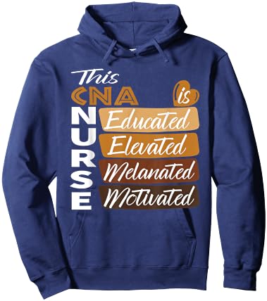 Black Women Melanated CNA Nurse Black History Month Hoodie - Hoodie | Navy