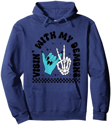 Vibin With My Demons Hoodie - Hoodie | Navy
