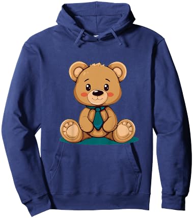 Junger Teddy mit cooler Krawatte für Bären Jungen und Mädchen Hoodie - Hoodie | Navy