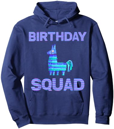 Birthday Squad - Squad Birthday Llama Piñata Shirt Hoodie - Hoodie | Navy