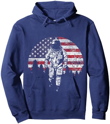 US Astronaut Out Of Space - America USA Flag 4th Of July Hoodie - Hoodie | Navy