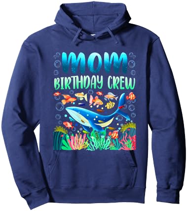 Mom Of The Birthday Boy Sea Fish Ocean Animals Aquarium Hoodie - Hoodie | Navy