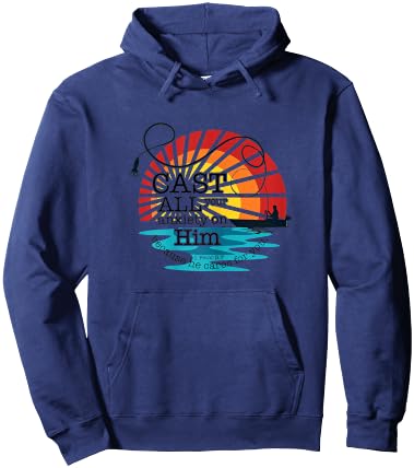 cast all your anxiety on him Religious Christian Hoodie - Hoodie | Navy