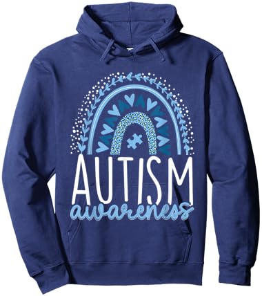Autism Rainbow Autistic Pride Inclusion ADHD Hoodie - Hoodie | Navy