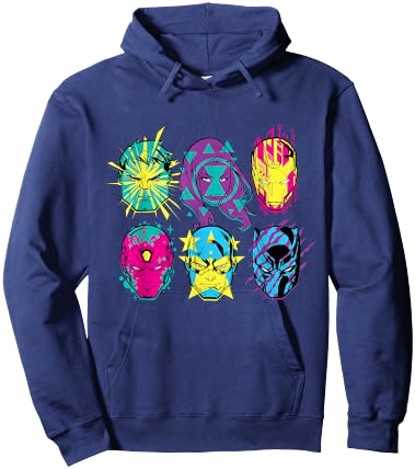 Marvel Avengers Assemble 80s Comic Super Heroes Hoodie - Hoodie | Navy