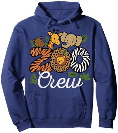 Zoo Crew Animals Safari Wildlife Matching Kids Men Women Hoodie - Hoodie | Navy