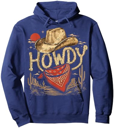 Western Cowboy Birthday Party Howdy Hoodie - Hoodie | Navy