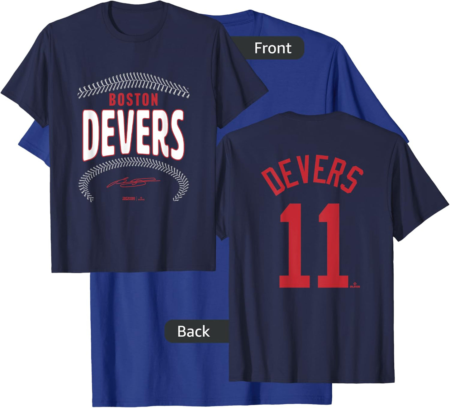Rafael Devers Boston Baseball Name & Number (Front & Back) T-Shirt - T-Shirt | Royal