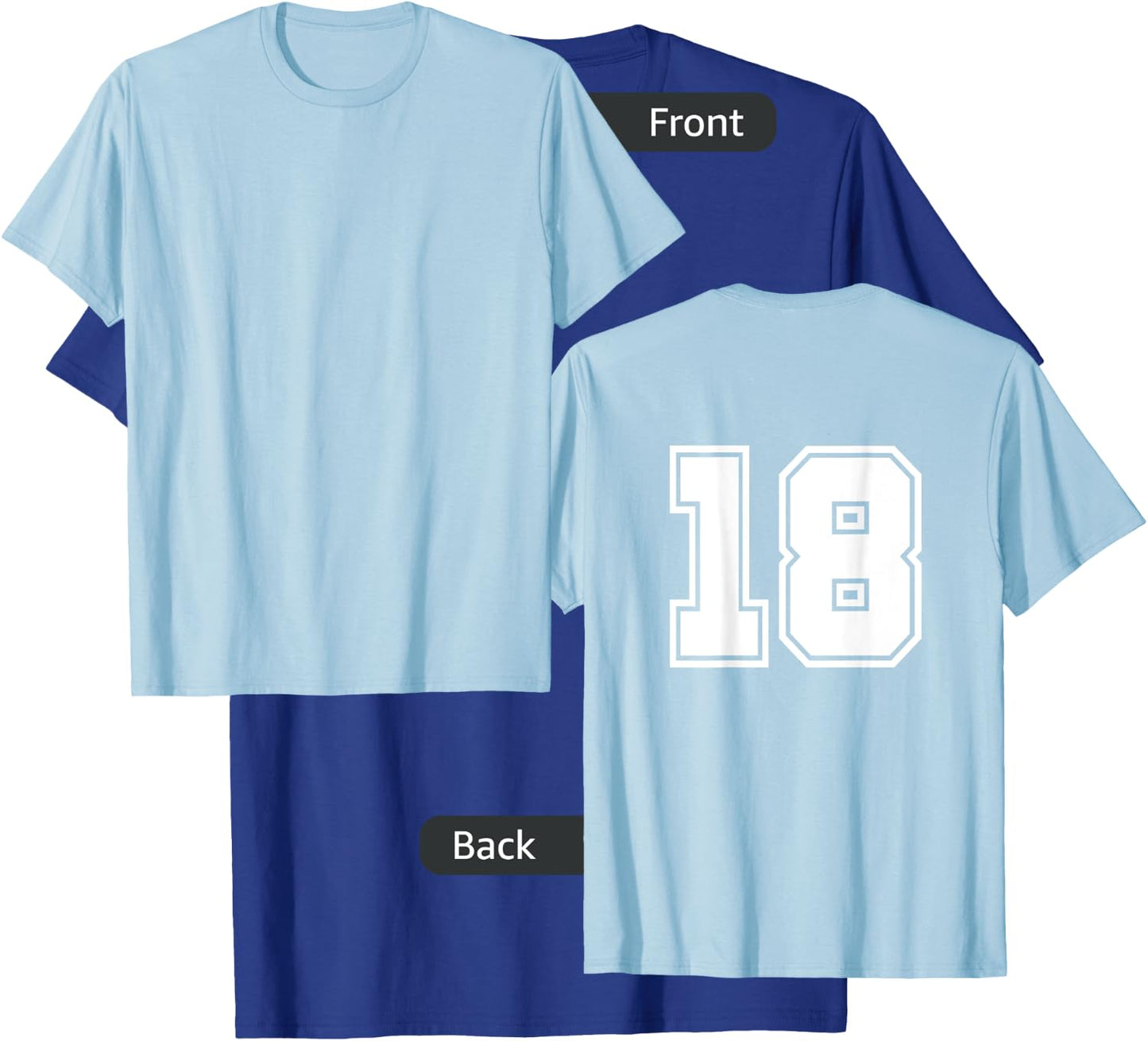 Number 18 No. Eighteen #18 Sports Jerseys Player T-Shirt - T-Shirt | Royal
