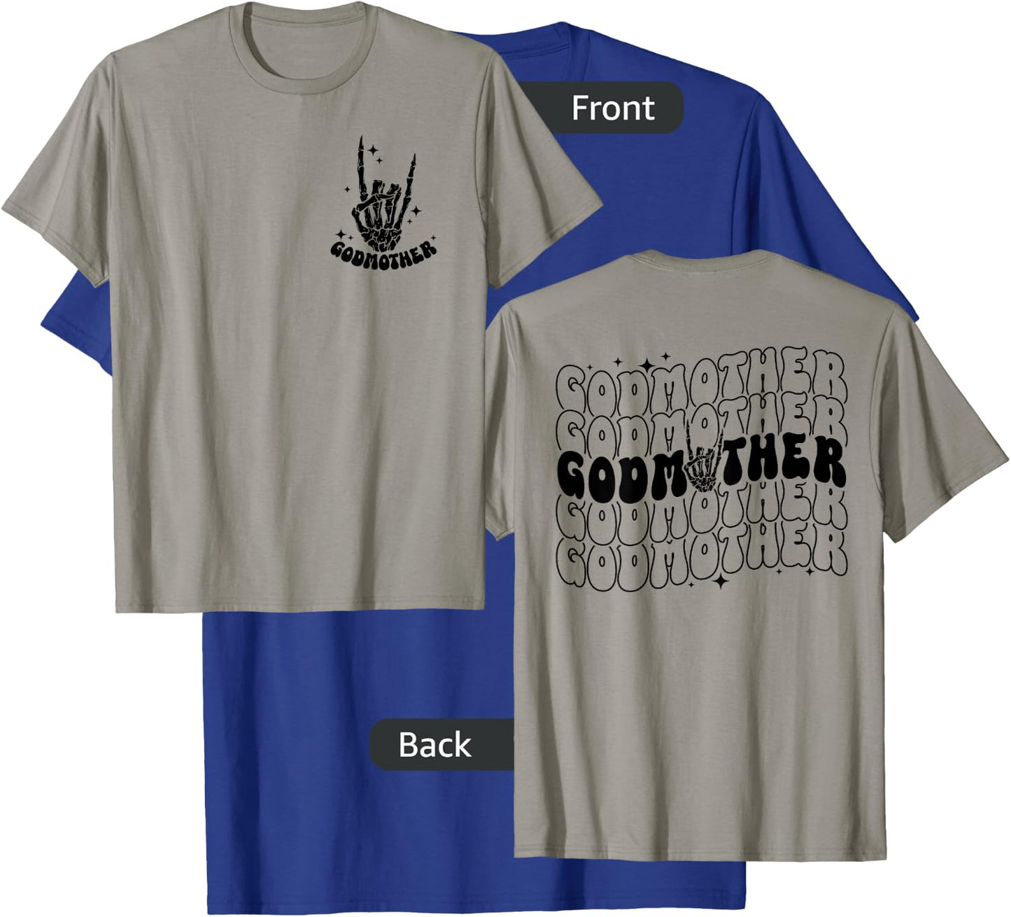 Godmother Skeleton Hand, Godmama Goddaughter Halloween Day T-Shirt - T-Shirt | Royal