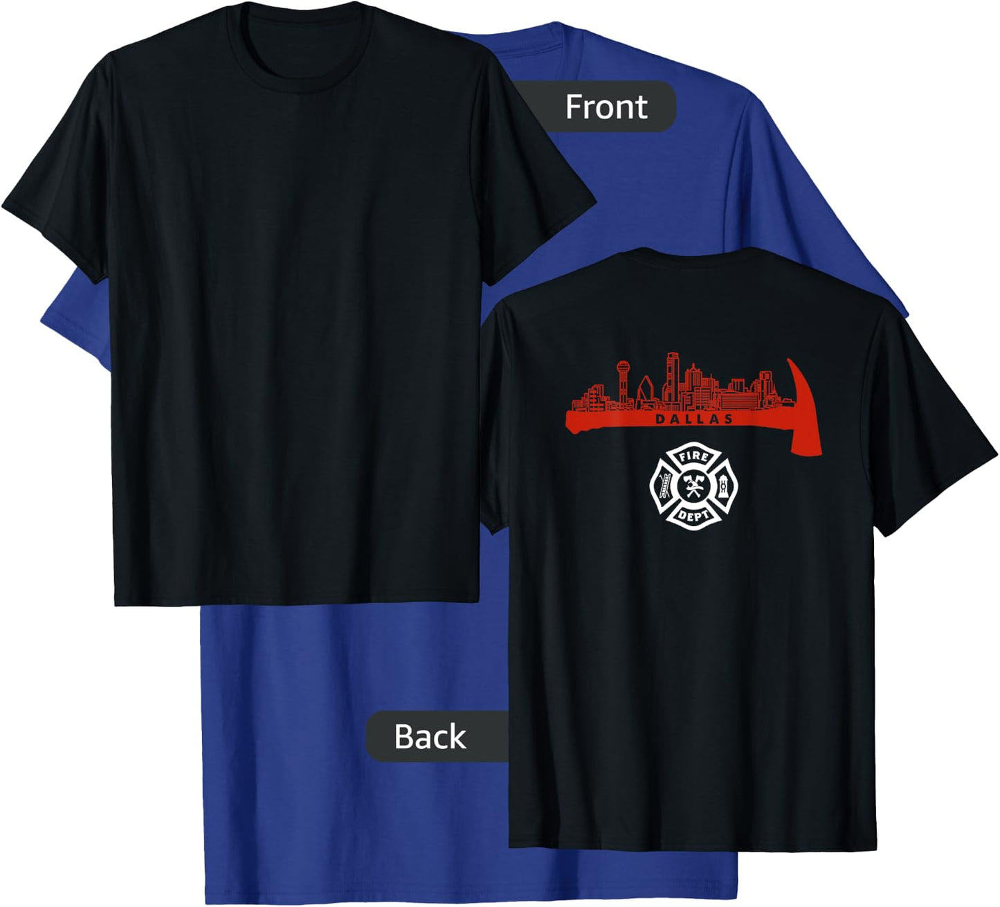Dallas Texas Fire Rescue Department Firefighter Firemen Duty T-Shirt - T-Shirt | Royal
