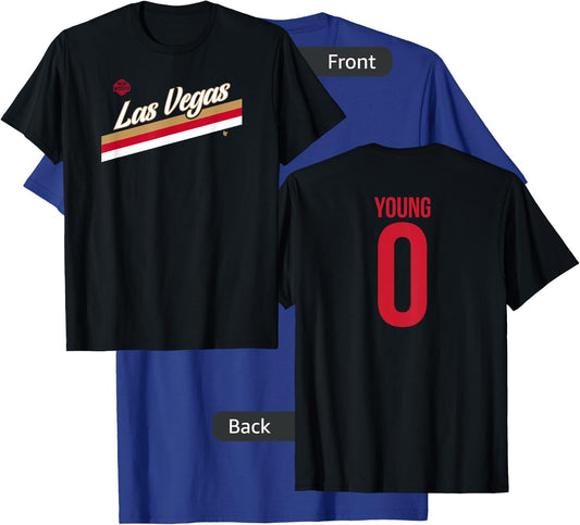 Jackie Young 0 - Number on Back - Las Vegas Basketball T-Shirt - T-Shirt | Royal