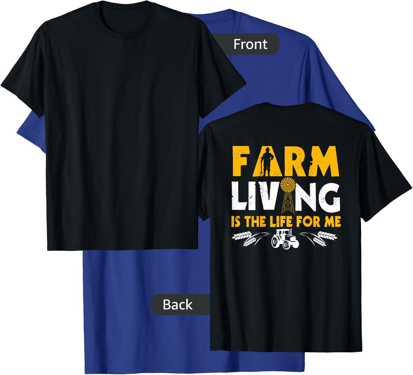 Farmer Design On Back Of Clothing Farming T-Shirt - T-Shirt | Royal
