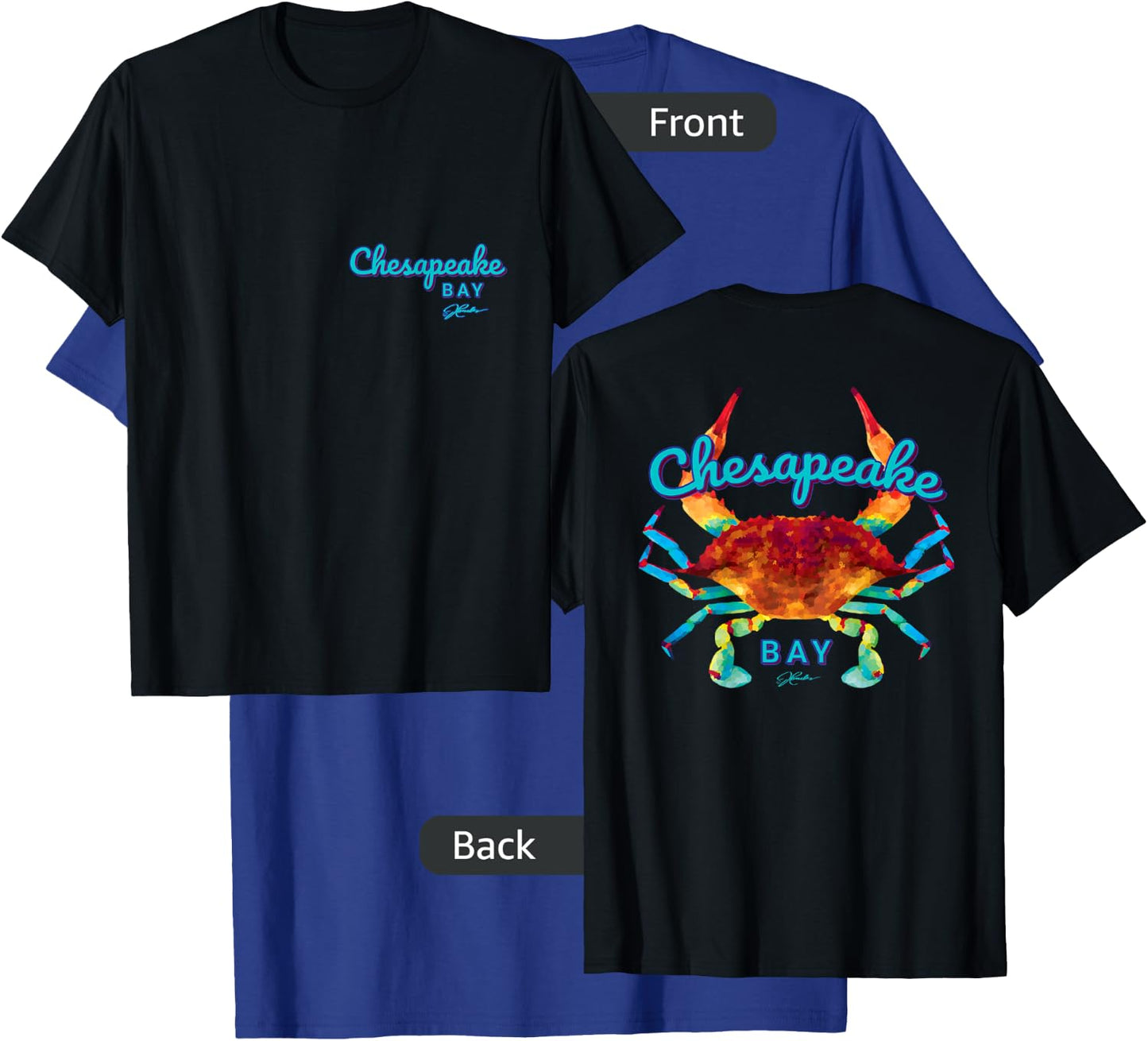 JCombs: Chesapeake Bay Blue Crab (2-Sided) T-Shirt - T-Shirt | Royal