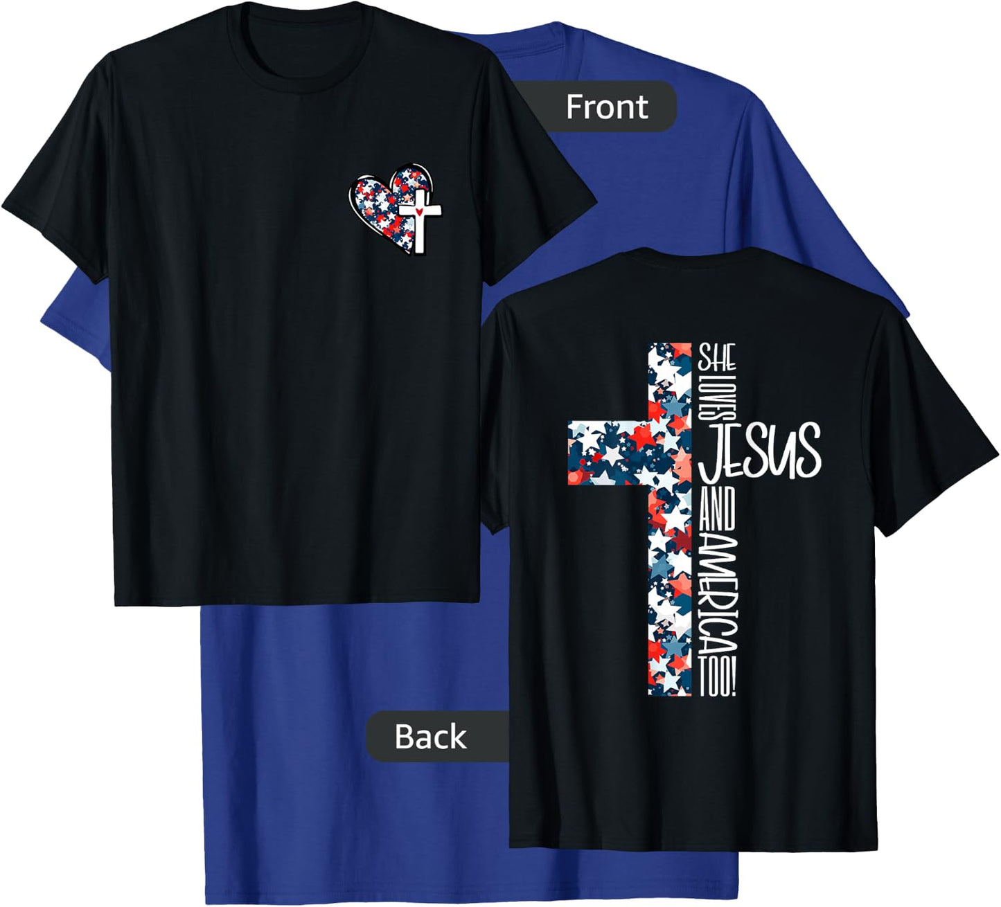 She Loves Jesus and America Too T-Shirt - T-Shirt | Royal