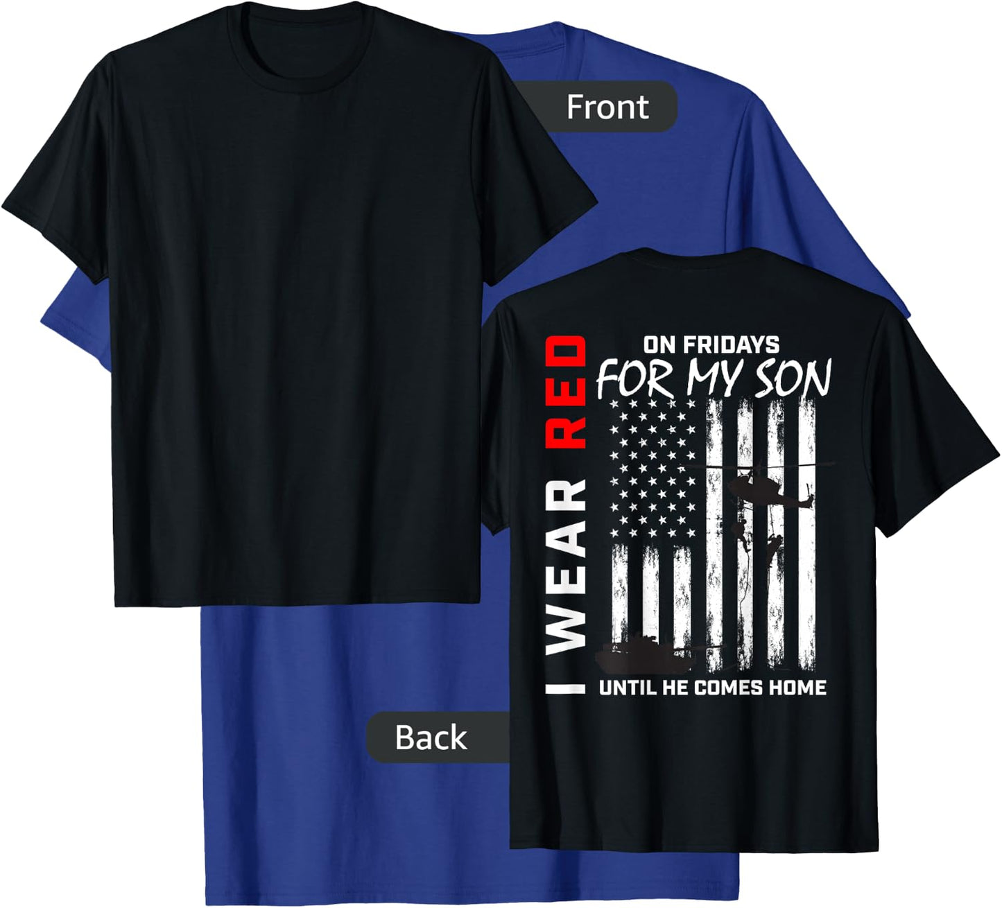 Red Friday Son Military Remember Everyone Deployed USA Flag Men T-Shirt - T-Shirt | Royal
