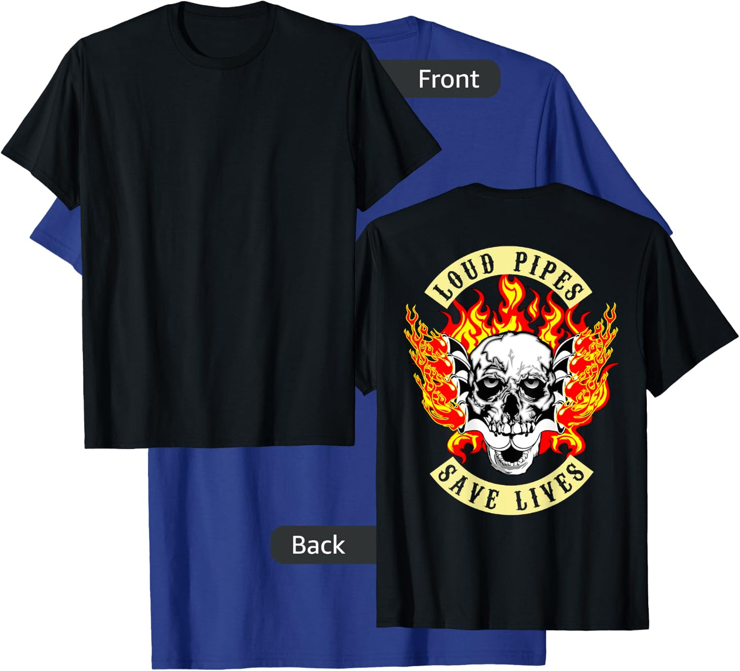 Loud Pipes Save lives Biker Christmas Gift Shirt T-Shirt - T-Shirt | Royal