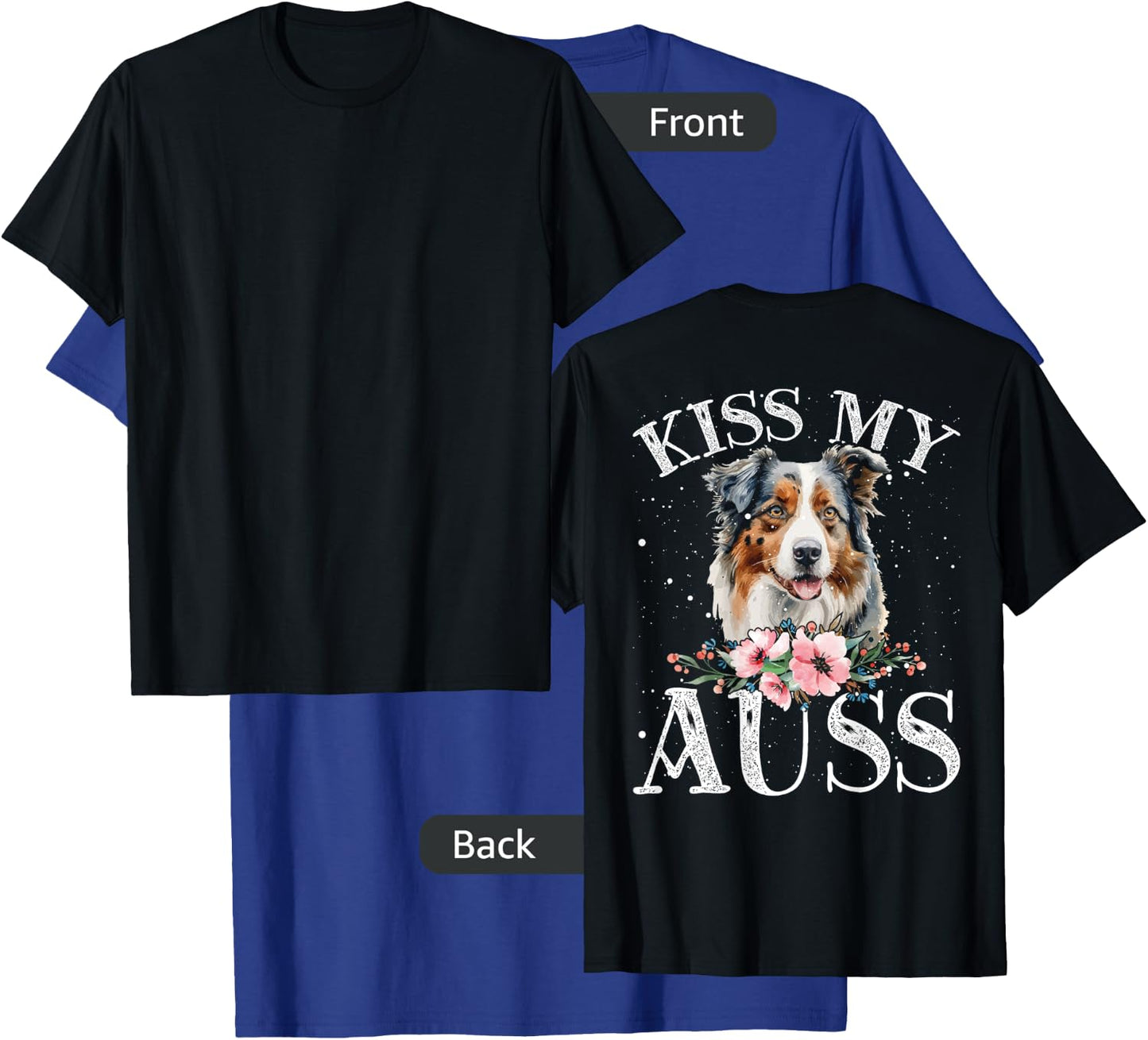 Kiss My Auss Backprint Aussie T-Shirt - T-Shirt | Royal