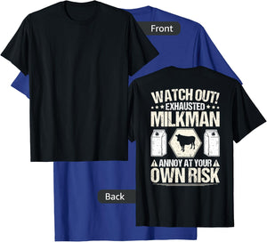 Milkman Cow Milk Delivery Dairy Own Risk Milkman T-Shirt - T-Shirt | Royal