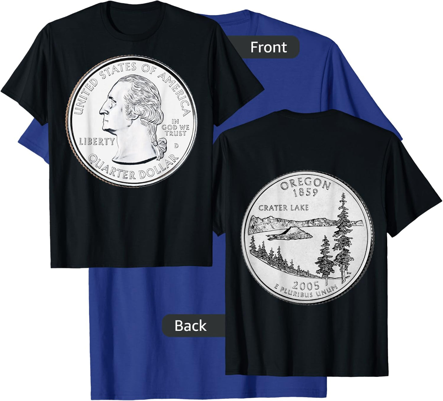 Oregon USA Quarter Dollar America United States T-Shirt - T-Shirt | Royal