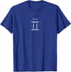 Gemini The Twins - Minimalist Zodiac Sign T-Shirt - T-Shirt | Royal
