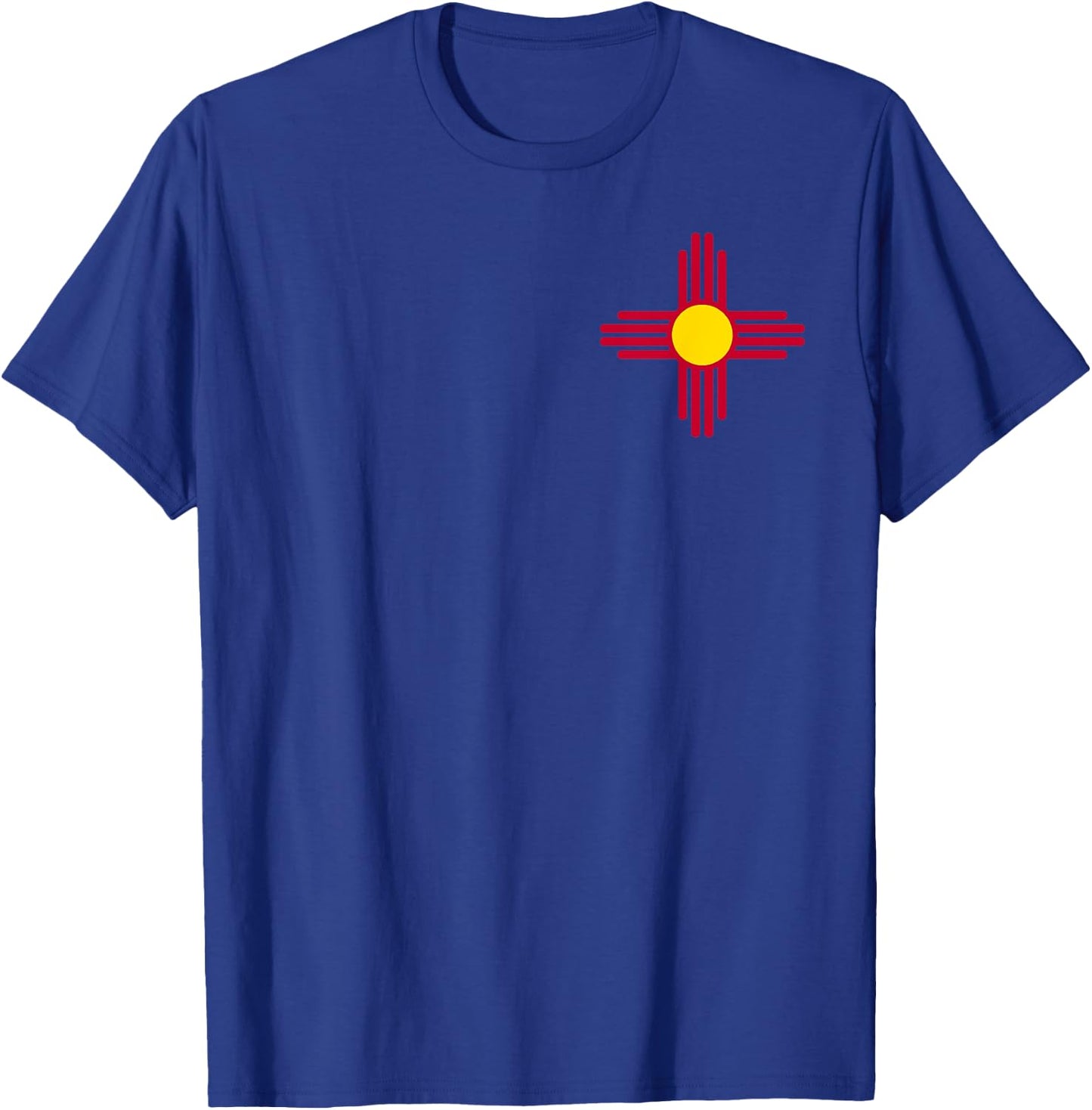 New Mexico Flag Red Zia Sun Symbol T-Shirt - T-Shirt | Royal