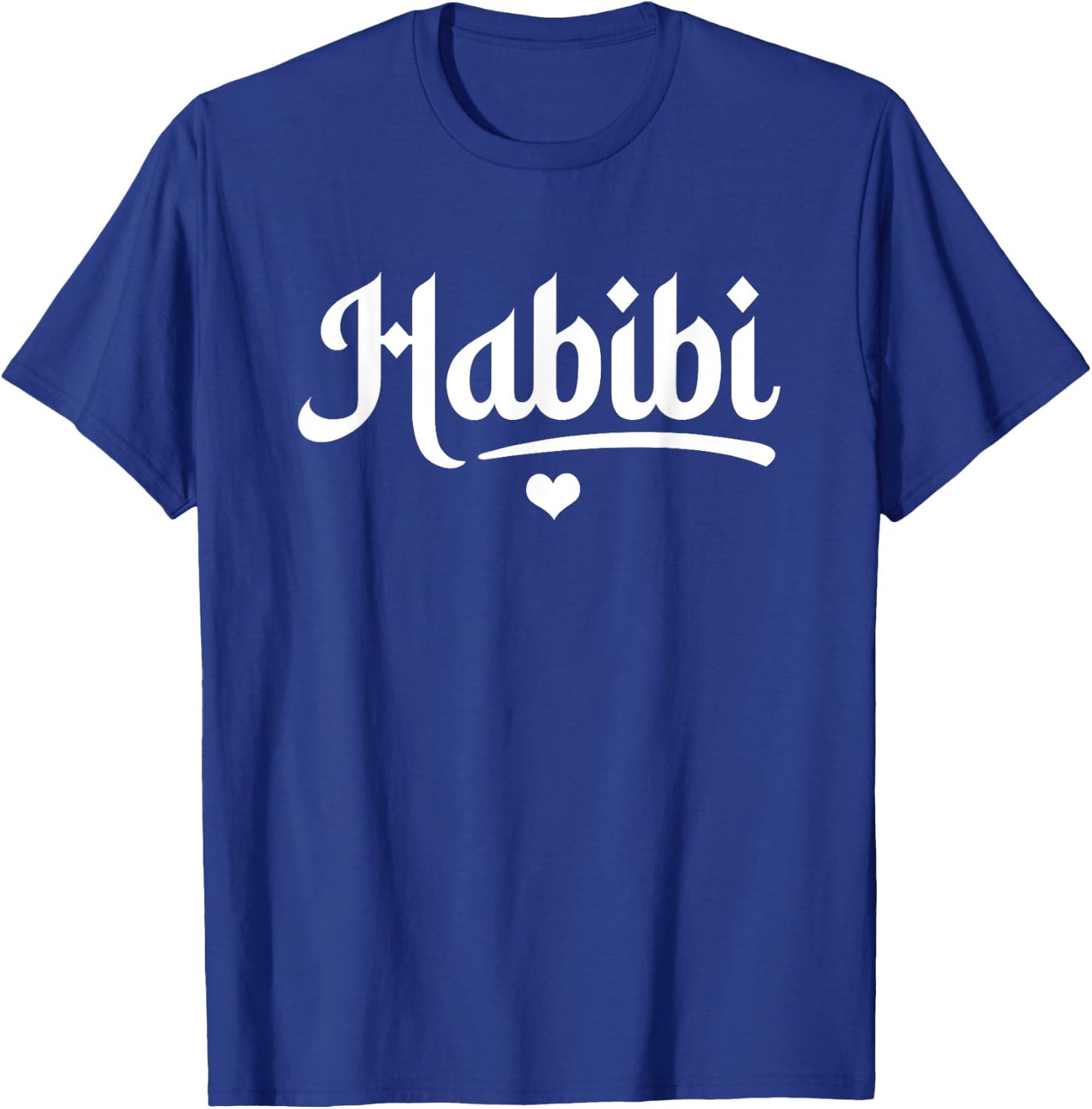 Habibi My Love Arabic English Script Gifts Men Women Kids T-Shirt - T-Shirt | Royal