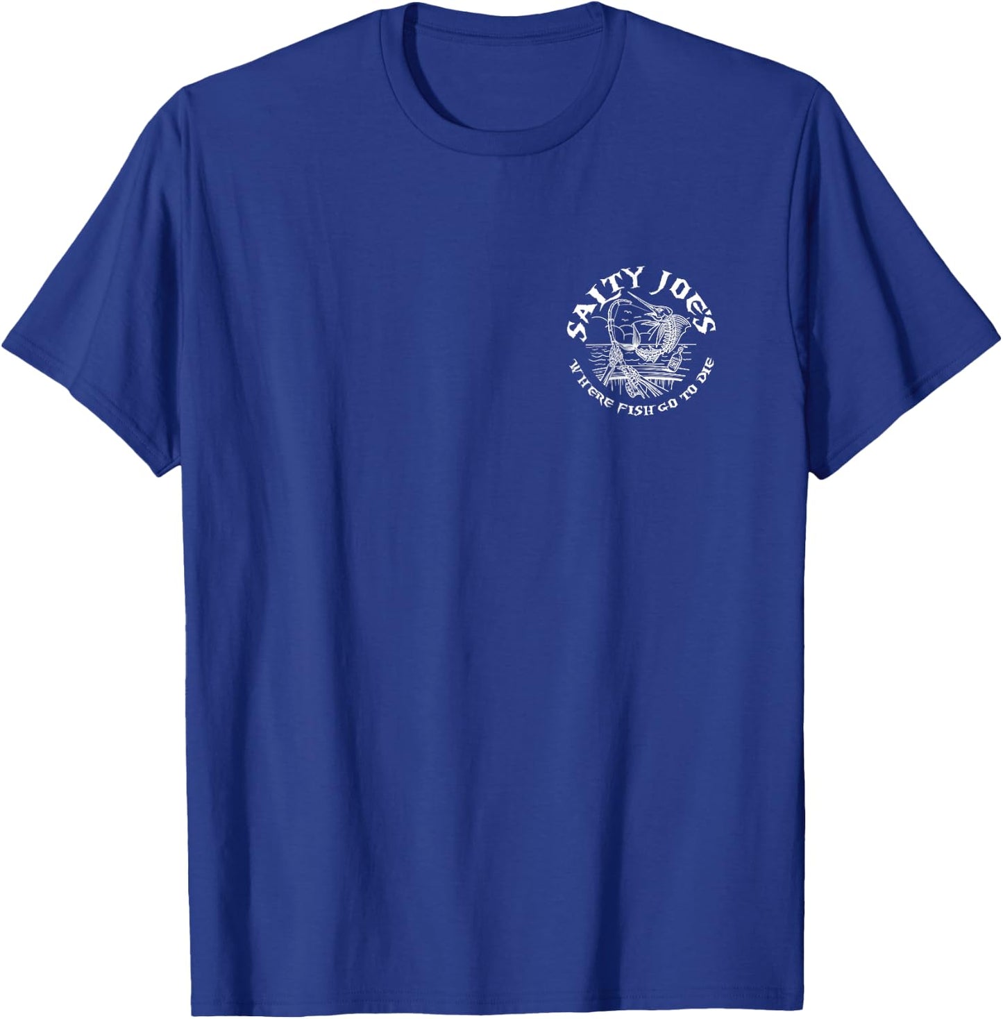 Salty Joe's Rum N Bones White Logo Lightweight, Graphic T-Shirt - T-Shirt | Royal