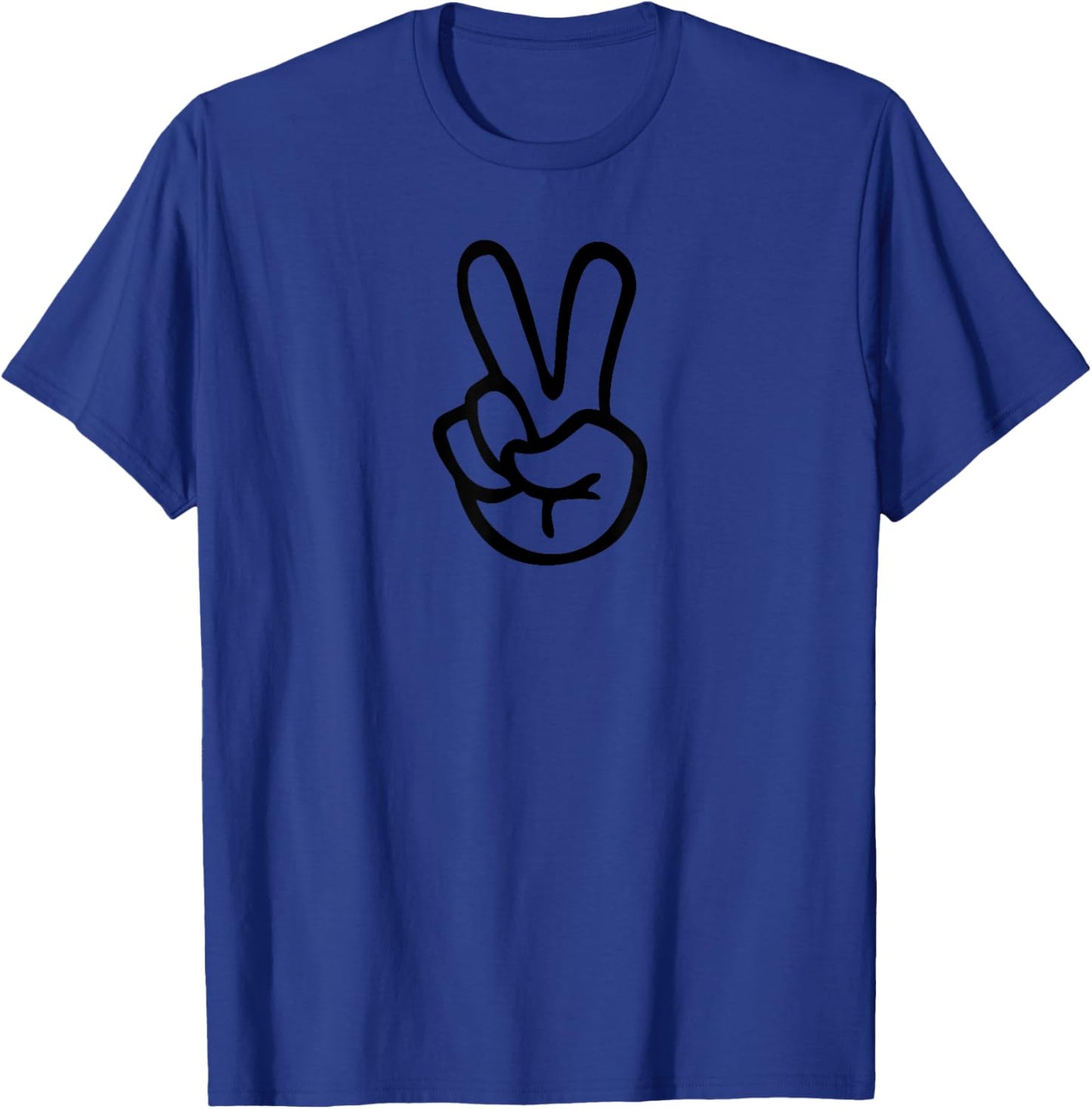 Peace Sign Fingers | Peace Sign Hand Shirt T-Shirt - T-Shirt | Royal