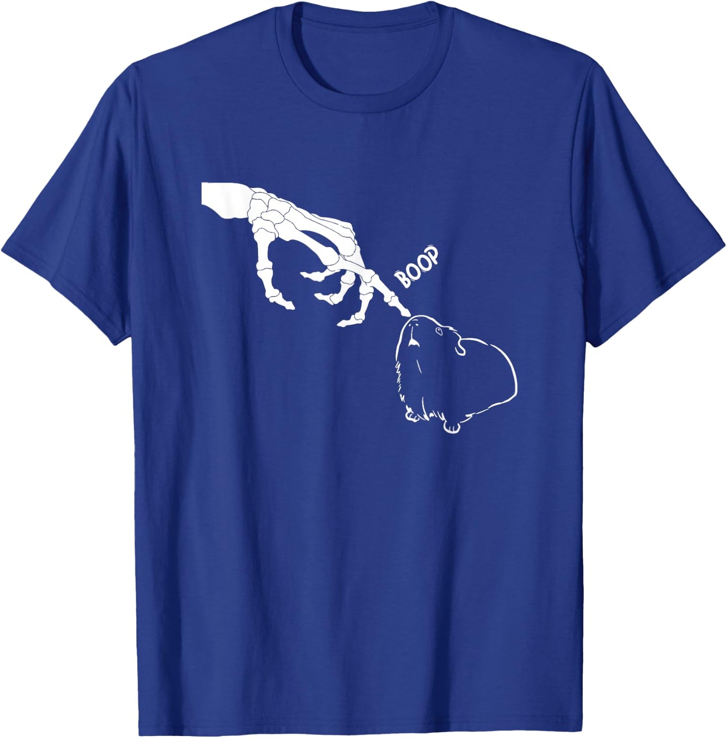 Guinea Pig Scary Skeleton Hand Boop Funny Spooky Halloween T-Shirt - T-Shirt | Royal