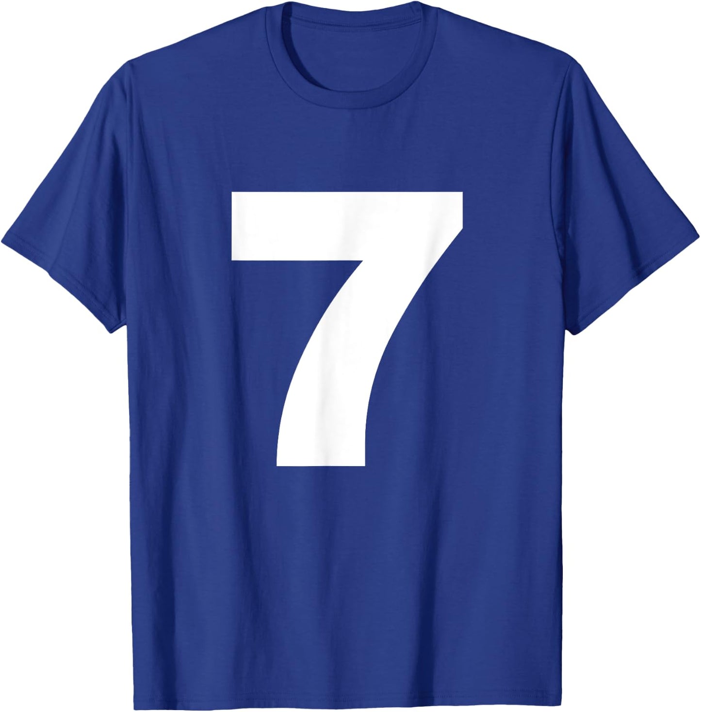 Bold Number Seven 7 - Big Font Symbol Character Figure T-Shirt - T-Shirt | Royal