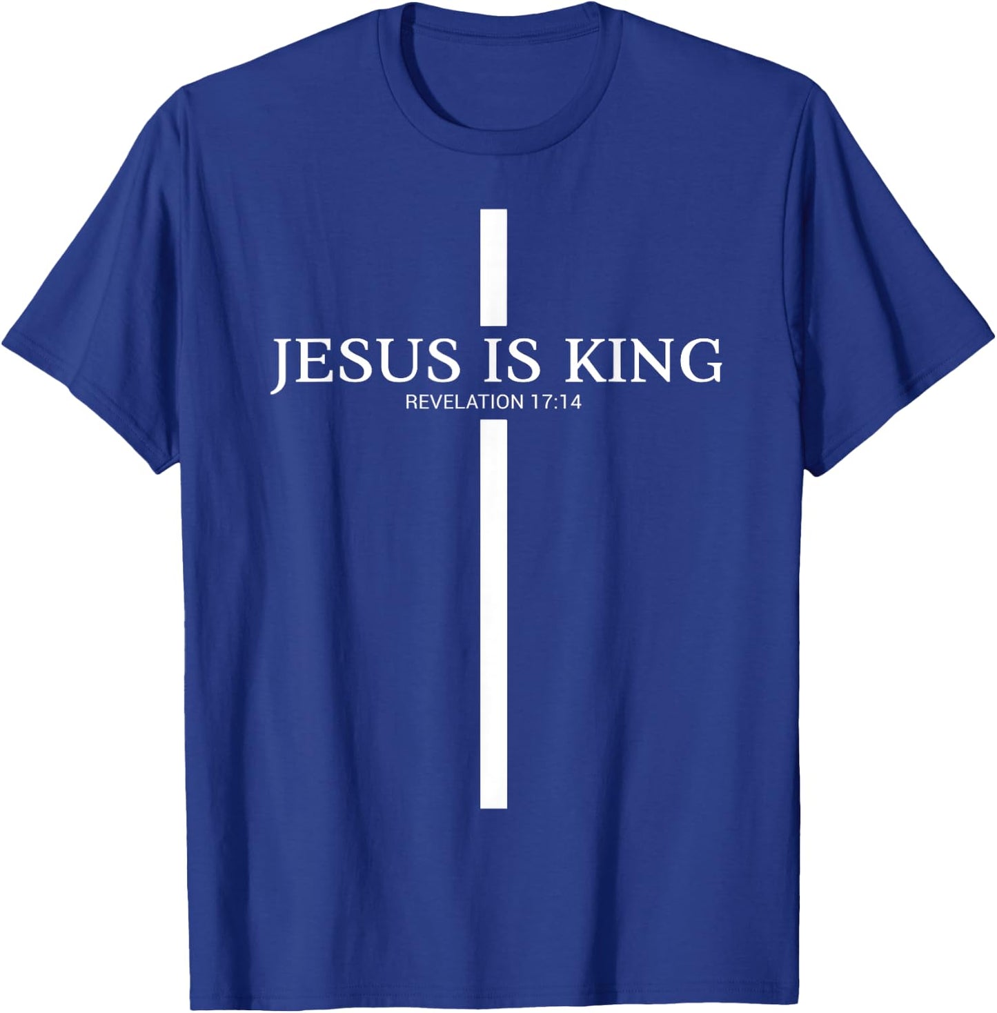 Jesus Is My King Christian Cross Bible Faith In Christ T-Shirt - T-Shirt | Royal