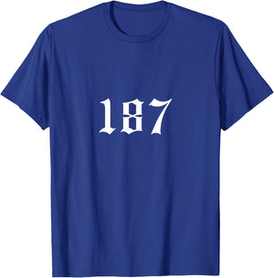 187 187 187 Mobile Phone Case 187 Cushion 187 Pocket , black T-Shirt - T-Shirt | Royal