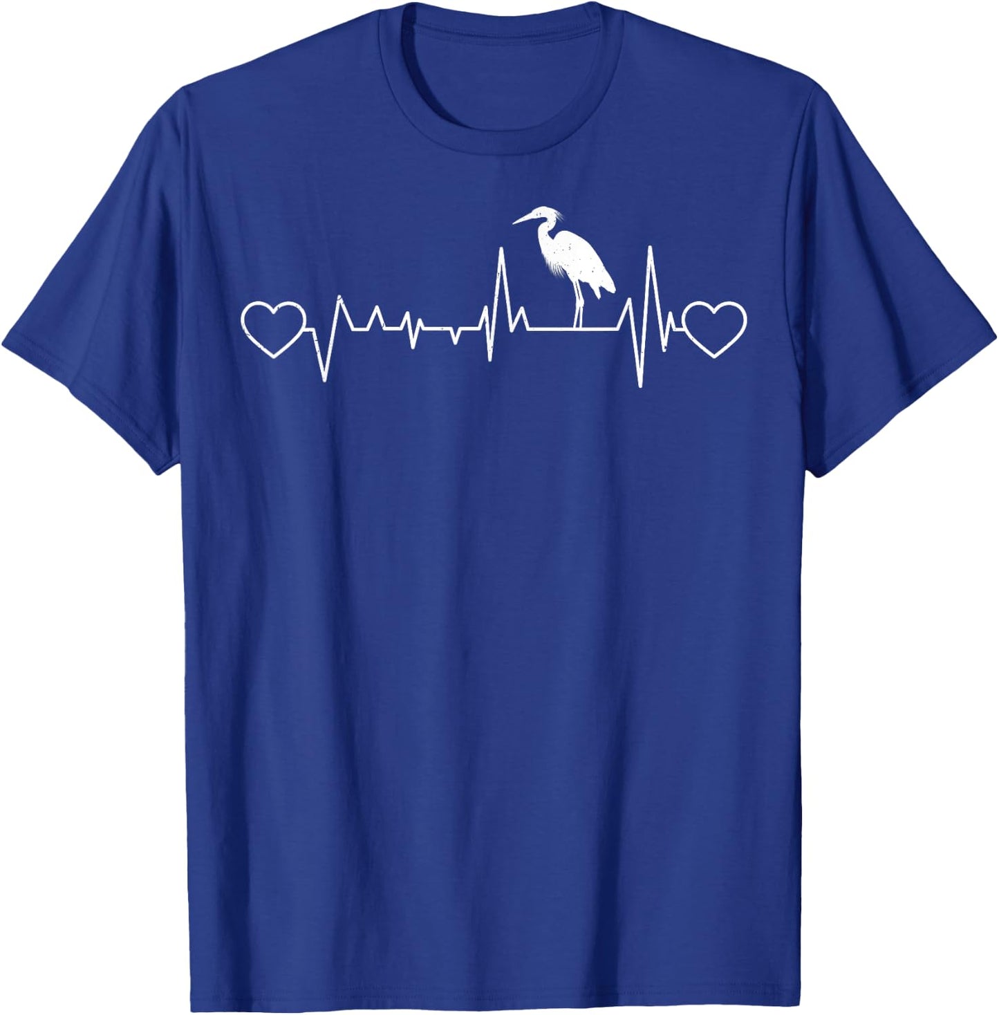 Heron Heartbeat - Men Women Blue Heron Lover EKG Pulse Gifts T-Shirt - T-Shirt | Royal