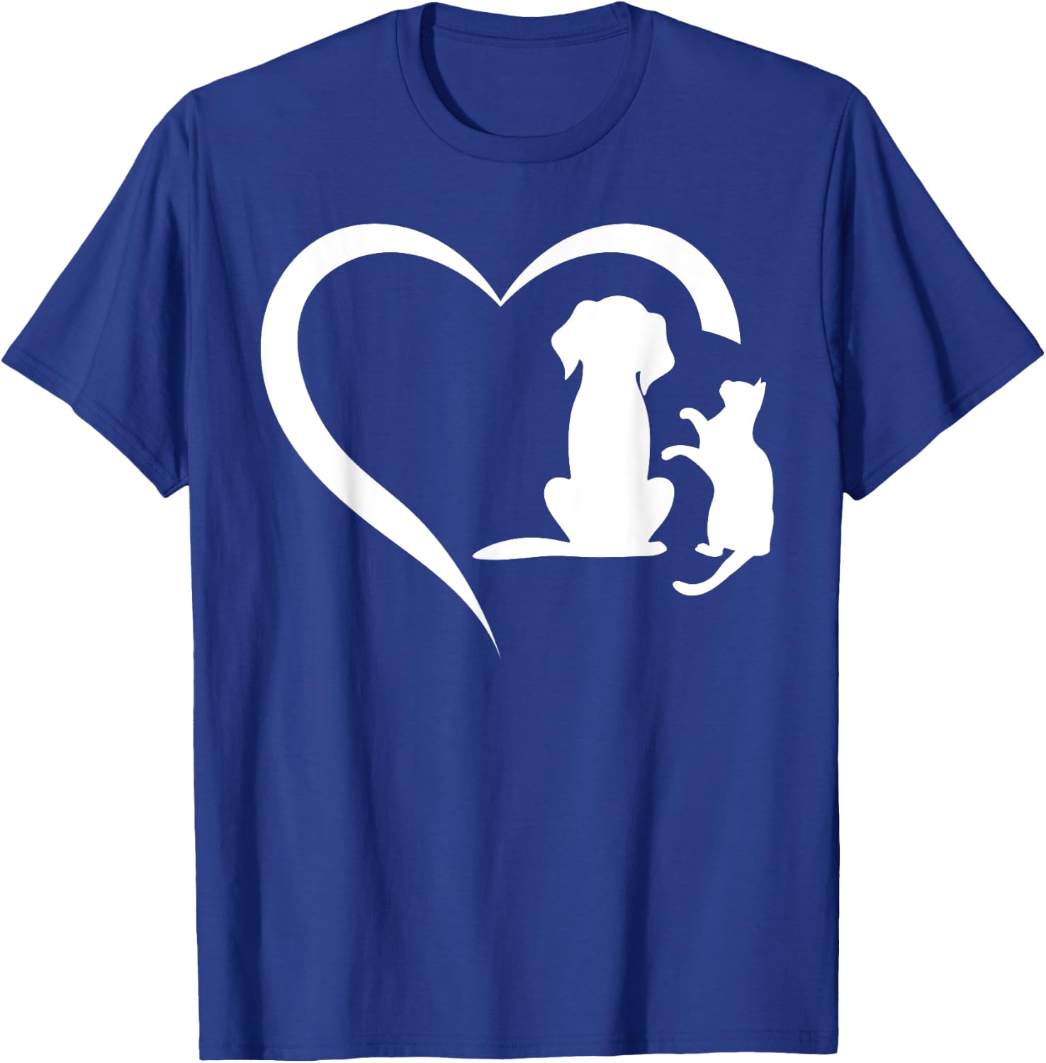 Dog Puppy and Baby Cat Heart Animal Dog & Cat Heart T-Shirt - T-Shirt | Royal