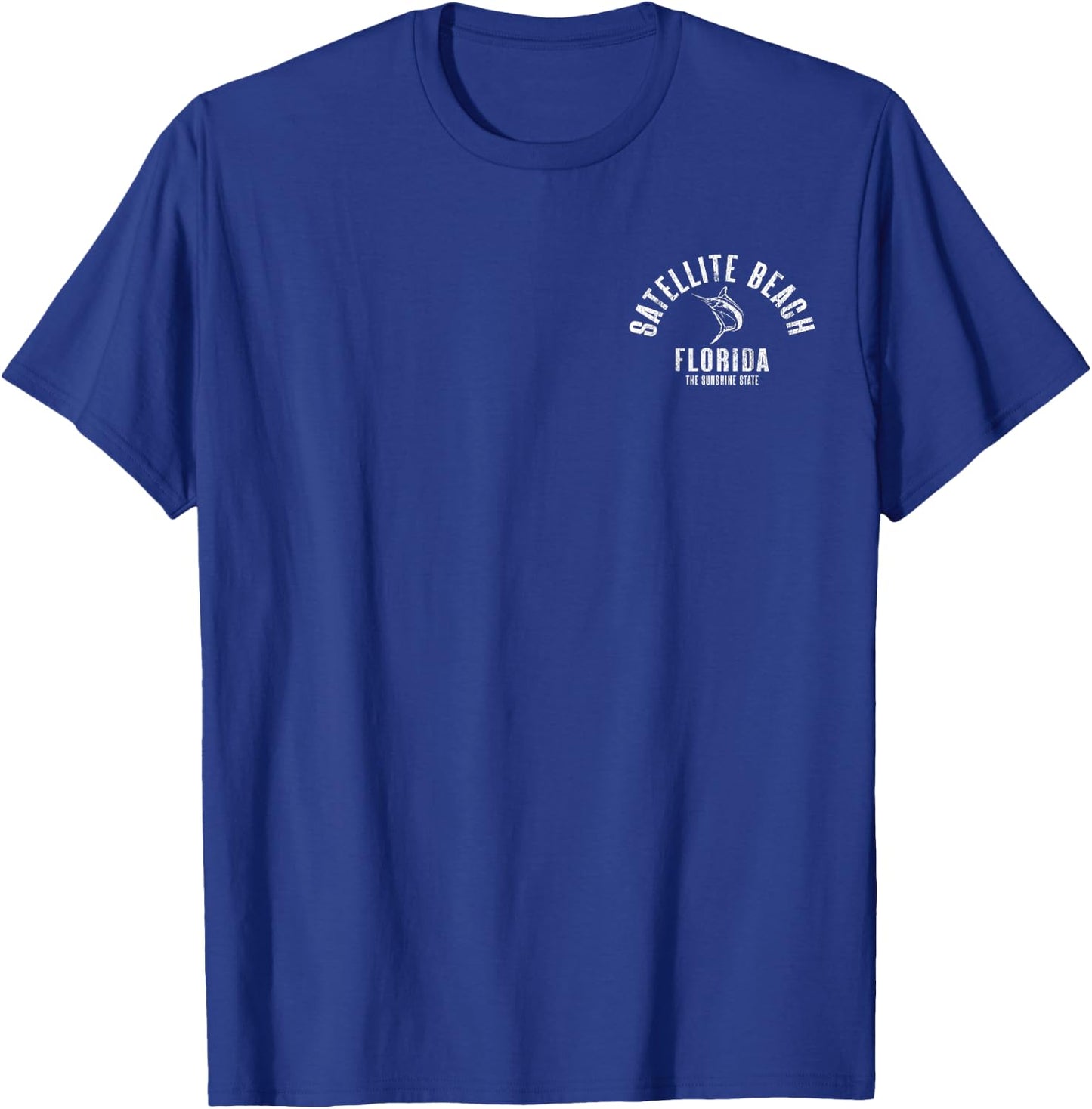 Satellite Beach Florida FL Retro Vintage Beach Front & Back T-Shirt - T-Shirt | Royal