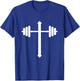 Barbell Dumbbell Cross Christian Jesus Gym Workout Lifting T-Shirt - T-Shirt | Royal