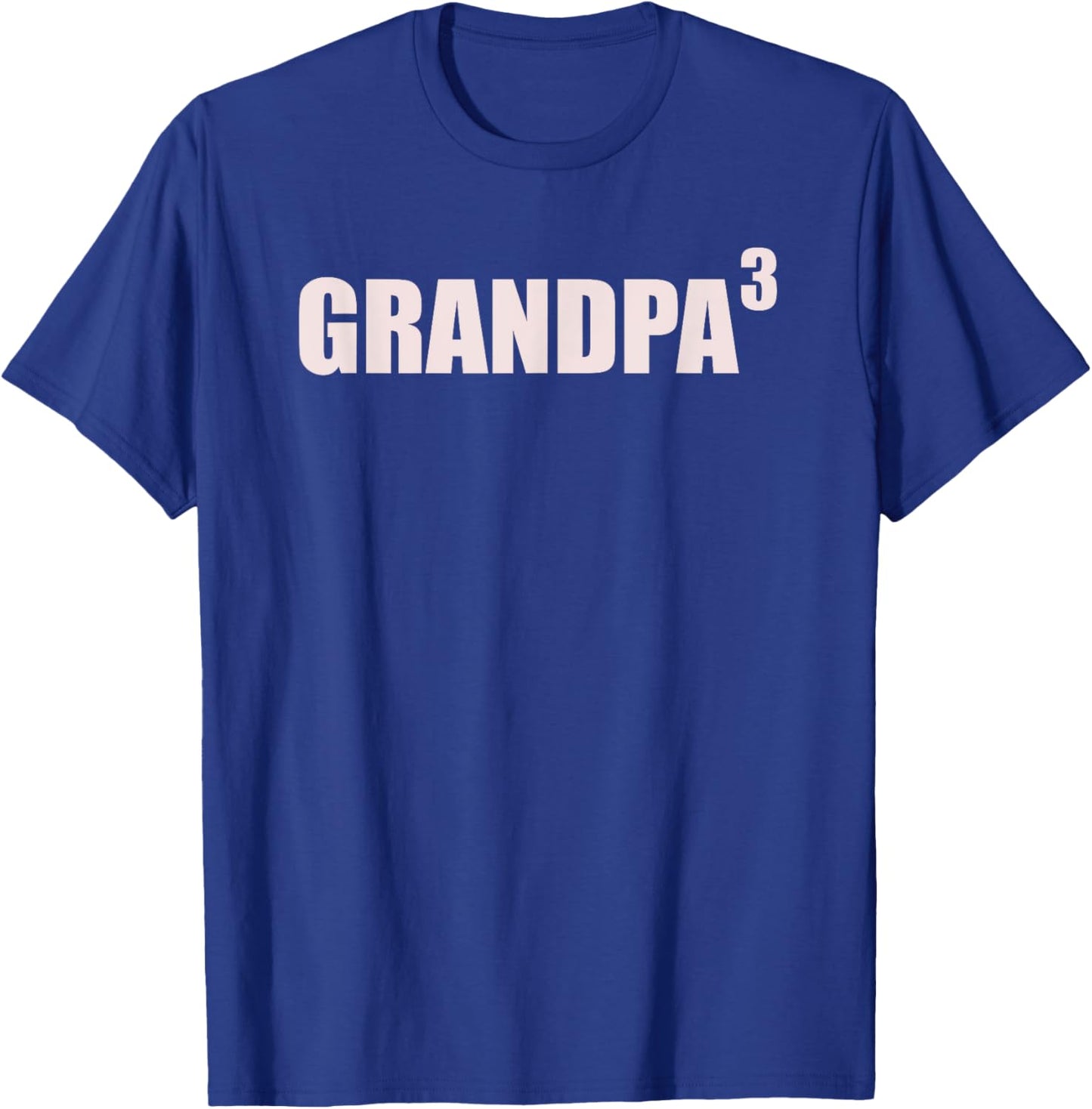 Grandpa 3 Grandkids 3rd Time Cubed Grandpa Of Three T-Shirt - T-Shirt | Royal