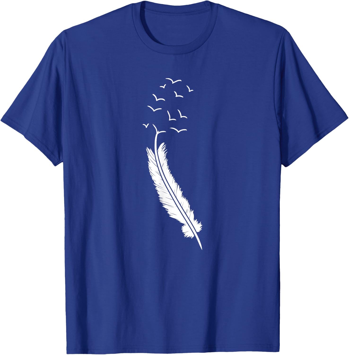 Flying Birds Flock Feather Cool Minimal Art Artists Gift T-Shirt - T-Shirt | Royal