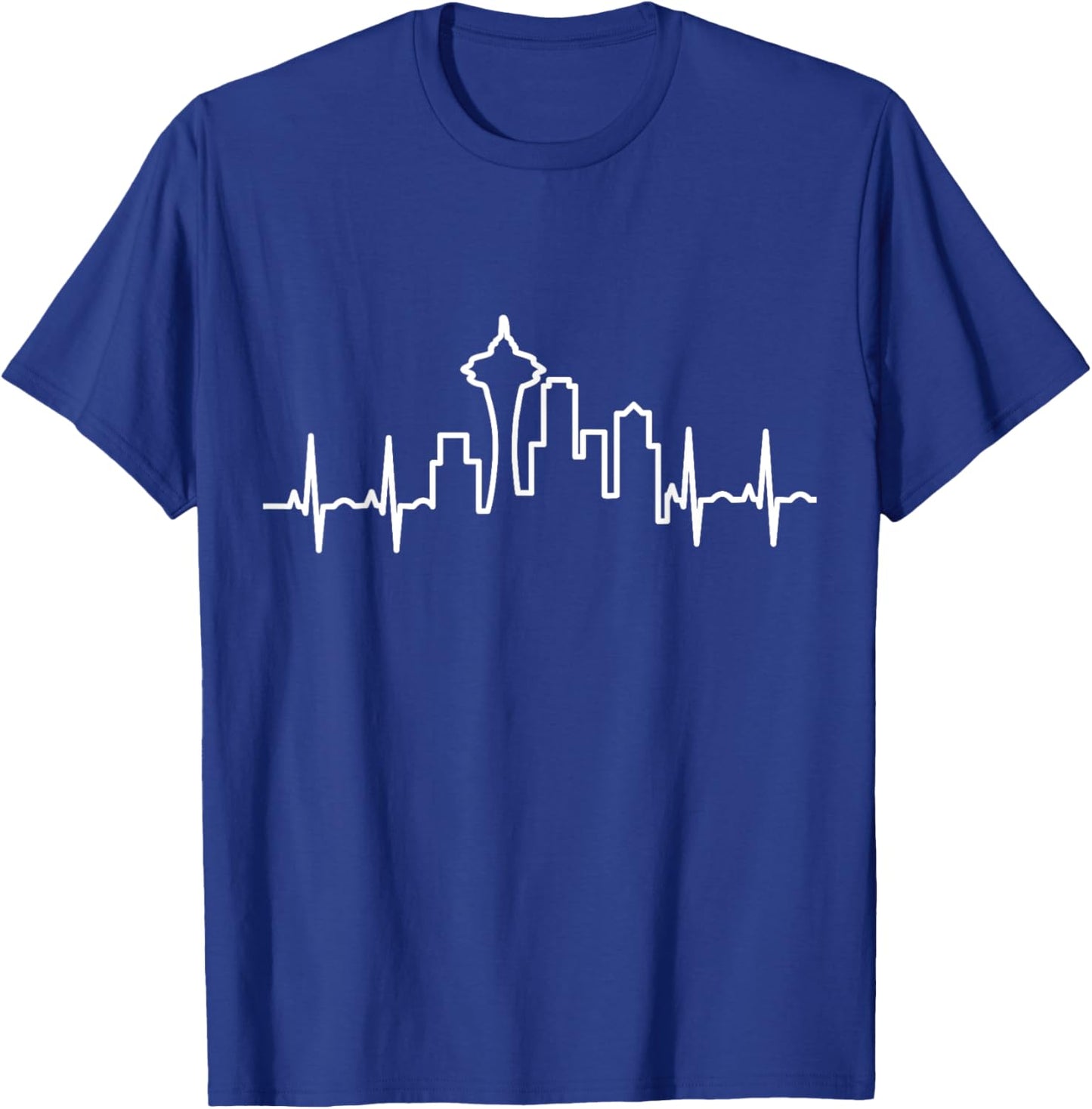 Skyline Heartbeat Seattle - Emerald Jet City T-Shirt - T-Shirt | Royal