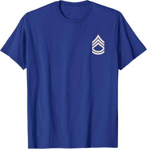 Sergeant First Class Stripes Military Sarge Rank Insignia T-Shirt - T-Shirt | Royal