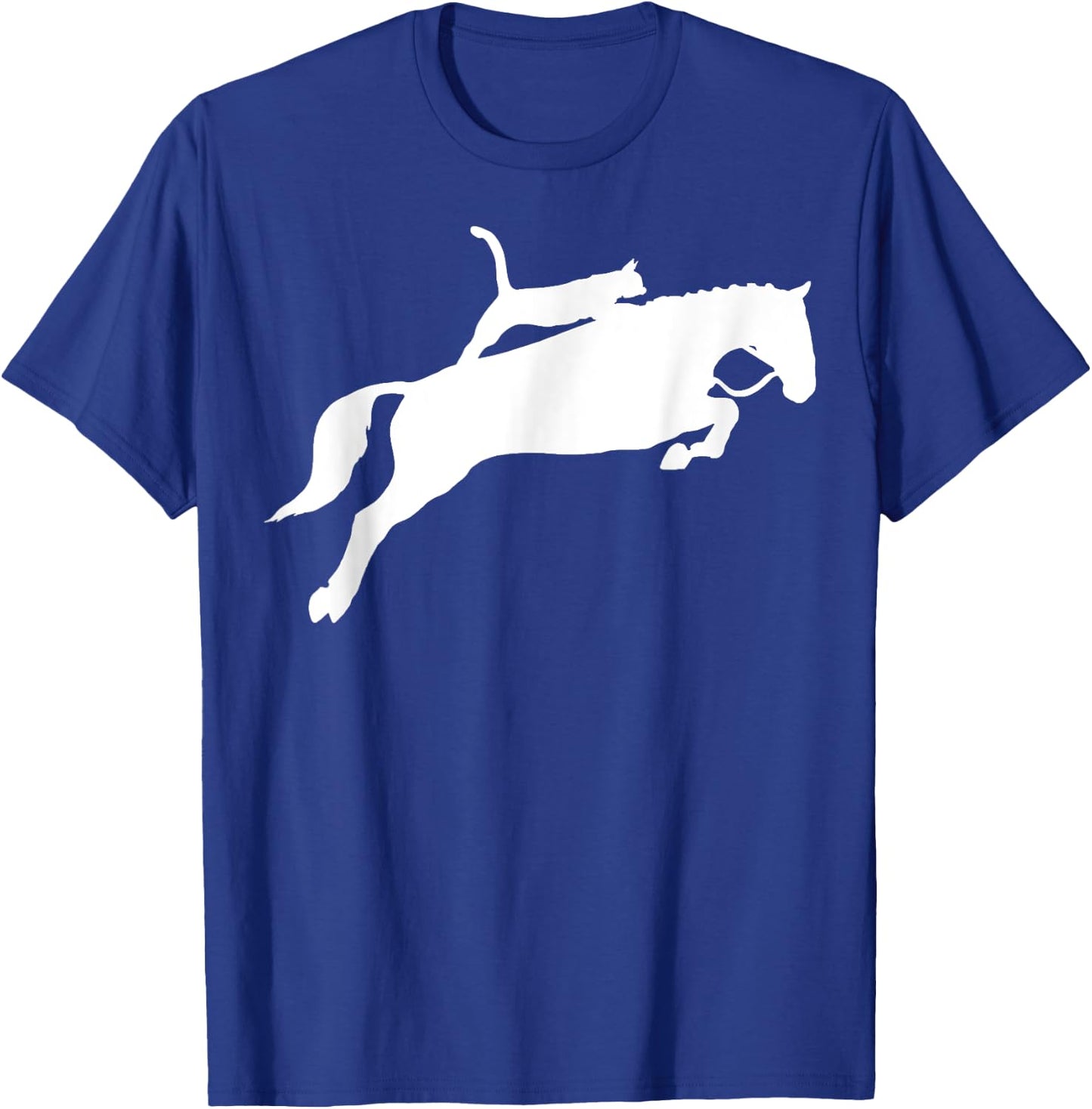 Horseback Riding Cat Funny Cat Horse Gift Men Women T-Shirt - T-Shirt | Royal