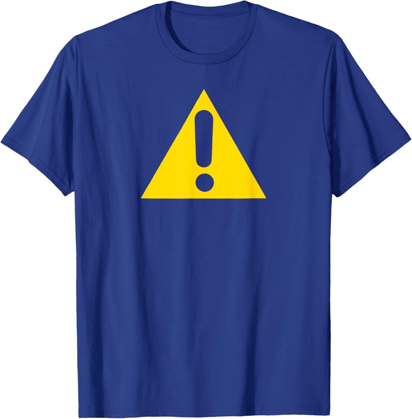 Yellow Caution Warning Exclamation Street Sign Triangle T-Shirt - T-Shirt | Royal