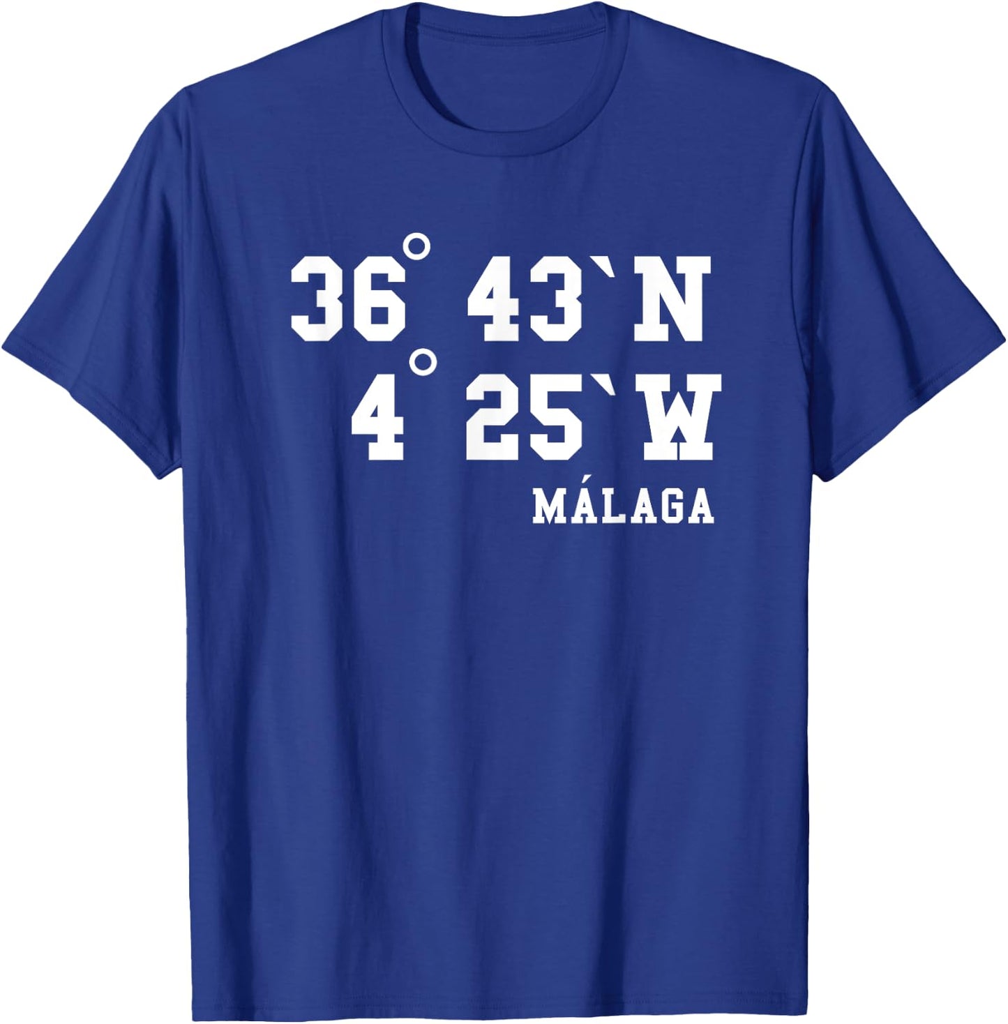 Málaga Koordinaten Design Urlaub Spanien Andalusien Malaga T-Shirt - T-Shirt | Royal