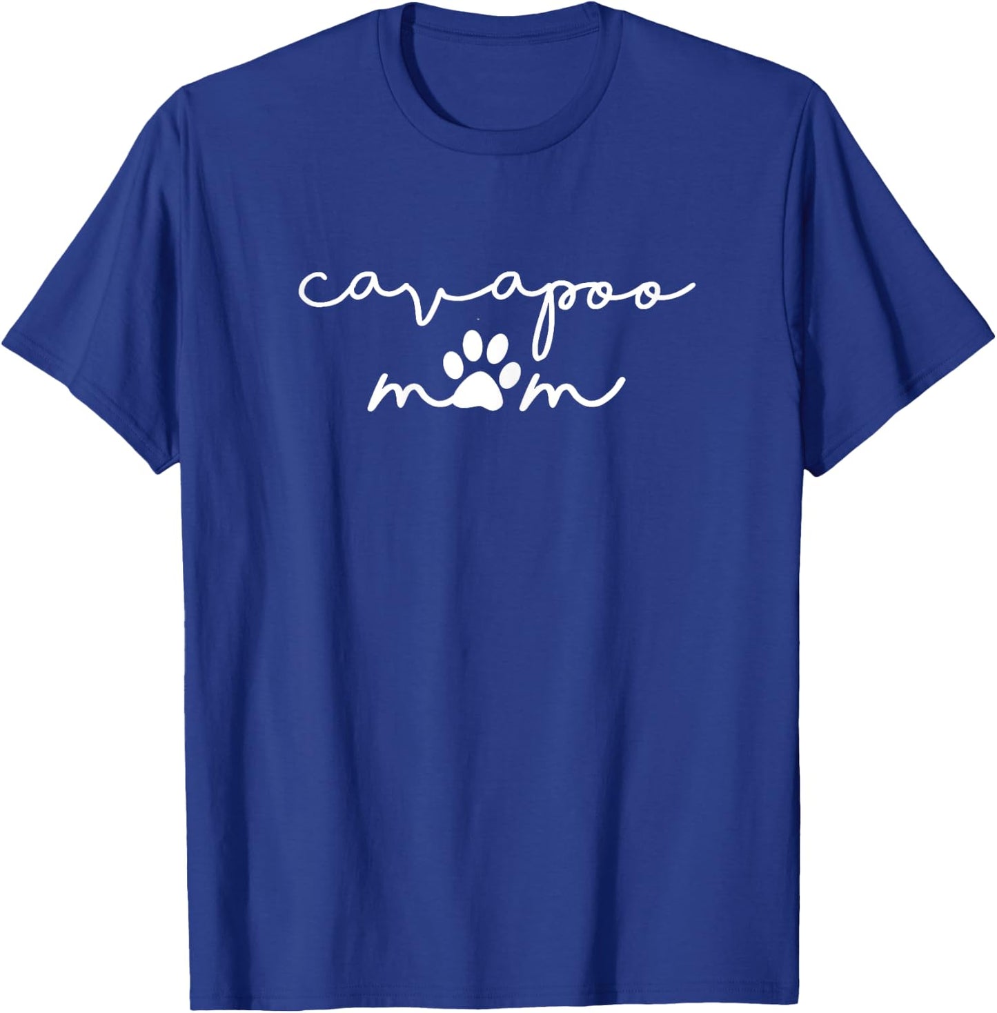 Cavapoo Mom with Dog Pawprint for Human Fur Mama T-Shirt - T-Shirt | Royal