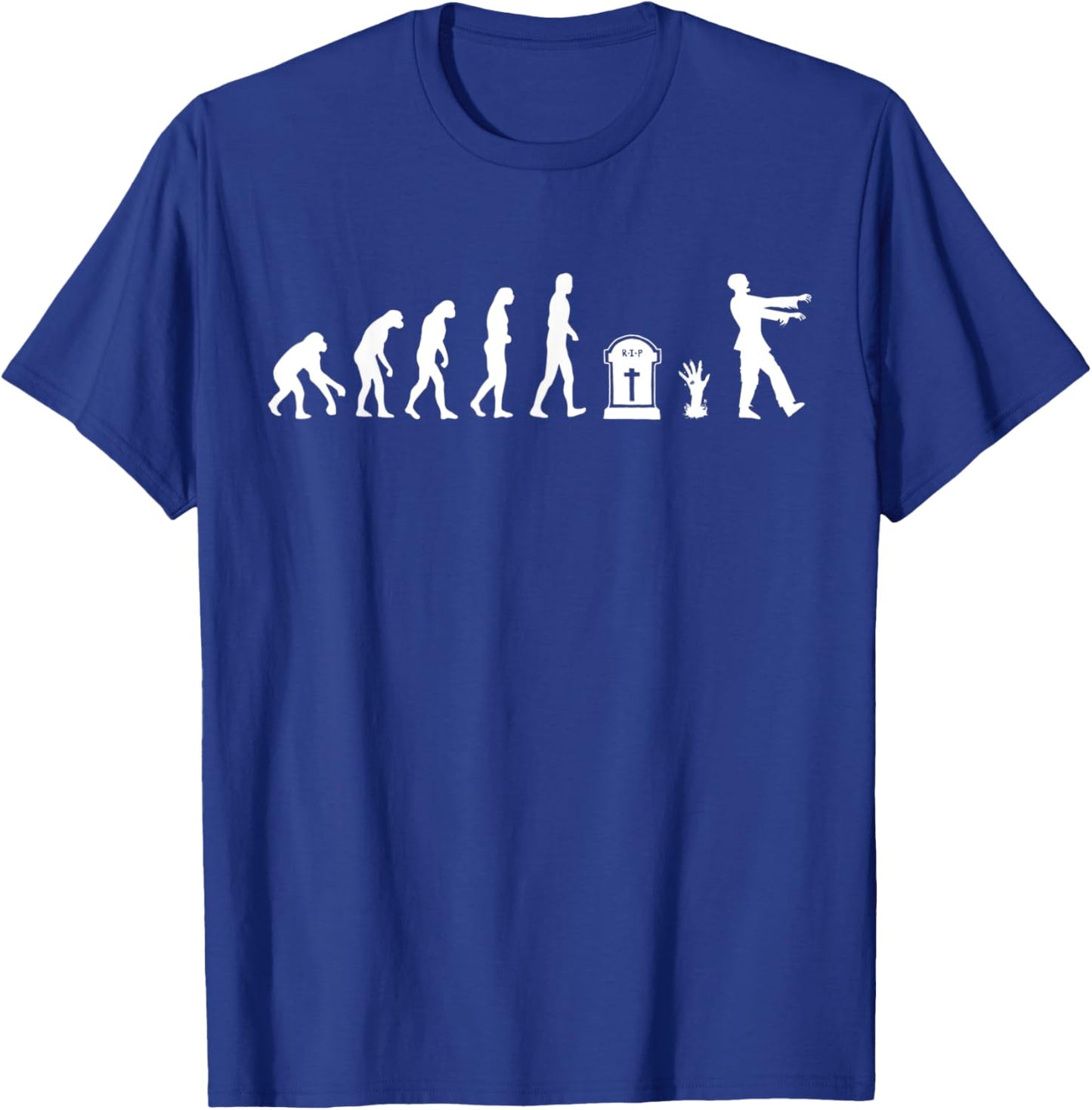 Zombie Evolution Shirt - Funny Zombie Halloween Gift T-Shirt - T-Shirt | Royal
