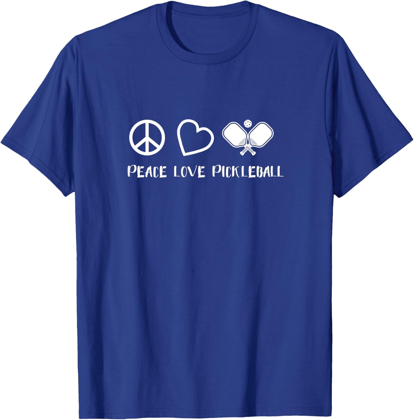 Peace Love Pickleball Funny Pickleball Player Gift T-Shirt - T-Shirt | Royal