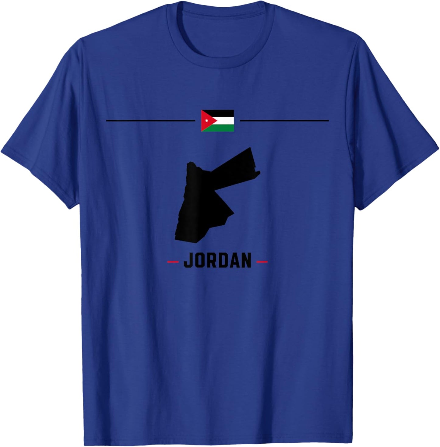 Jordanian flag with map and name of the country Jordan T-Shirt - T-Shirt | Royal