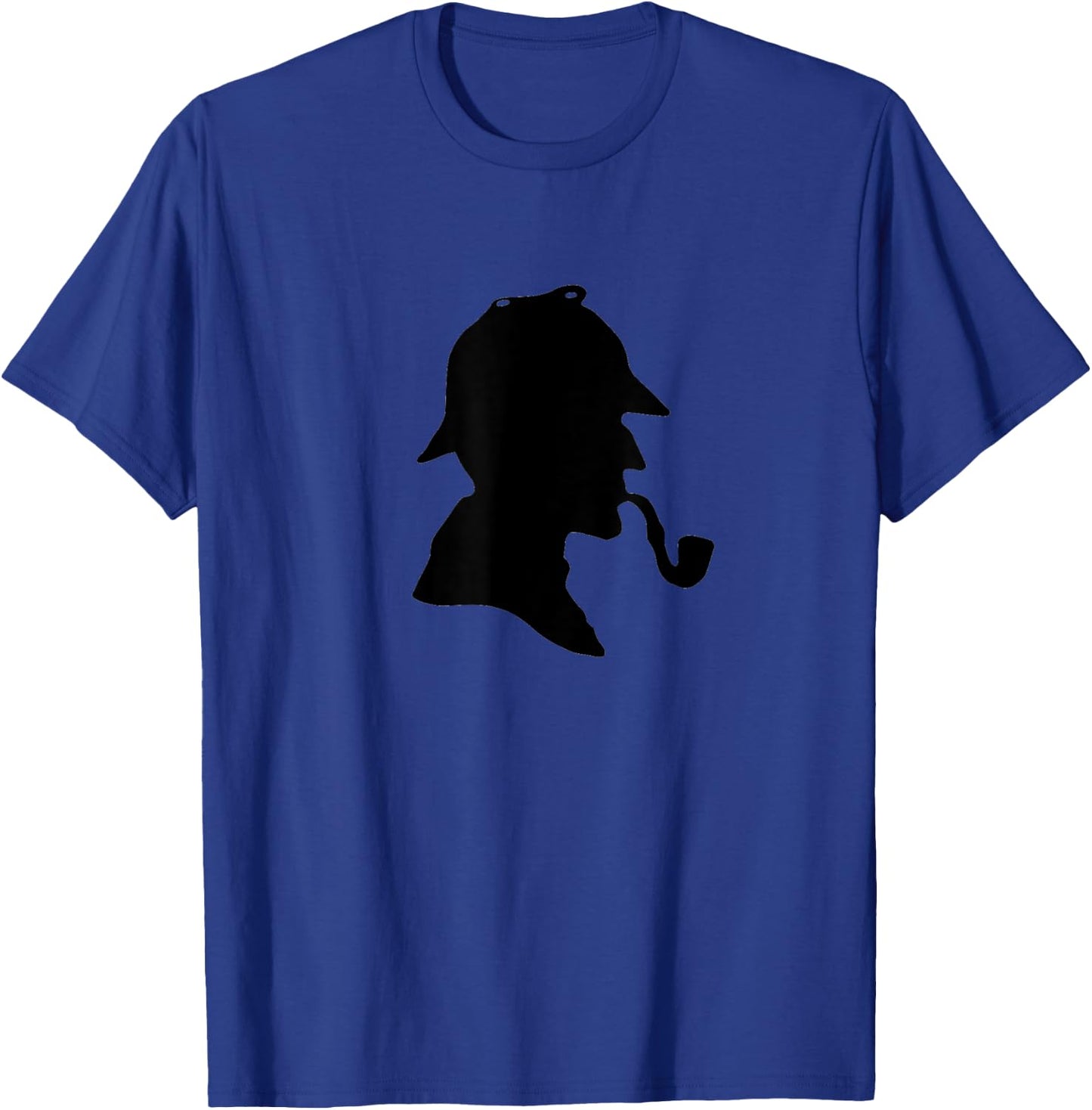 Famous Sherlock Holmes detective silhouette hat pipe book T-Shirt - T-Shirt | Royal