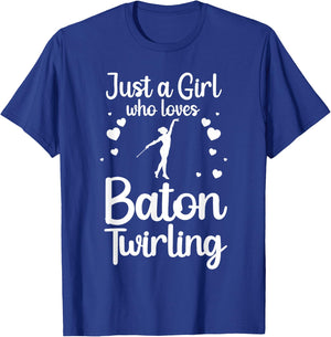 Cool Baton Twirling Art Girls Twirl Baton Twirler T-Shirt - T-Shirt | Royal